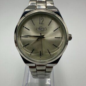 Antonino Collection Watch Women Silver Tone Round Dial 30MM New Battery 8 Inch